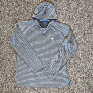 Adidas Gray Hooded Sweatshirt with Stripes